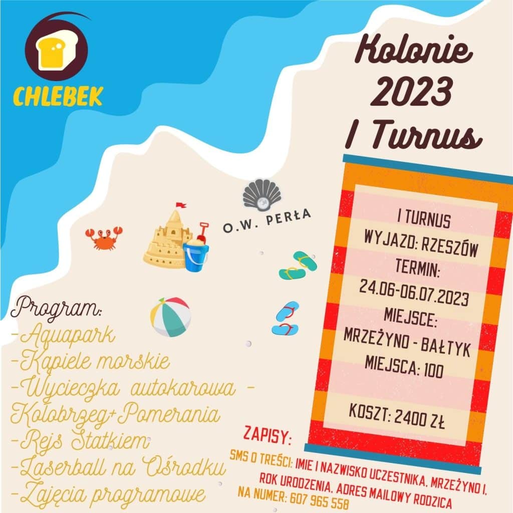 Kolonia 2023 Mrzeżyno 1 Fundacja Chlebek